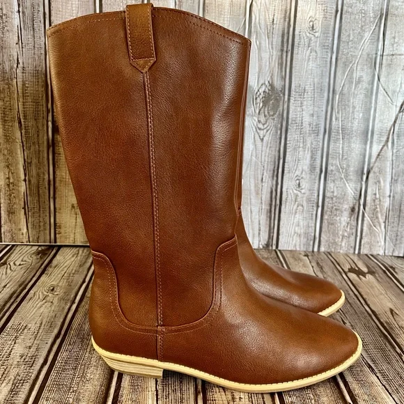Cat & Jack Tall Riding Boots Big Girls Size 5 Brown NWT - Picture 4 of 8